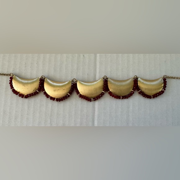 Vintage Gold and Red Statement Necklace - Picture 12 of 14